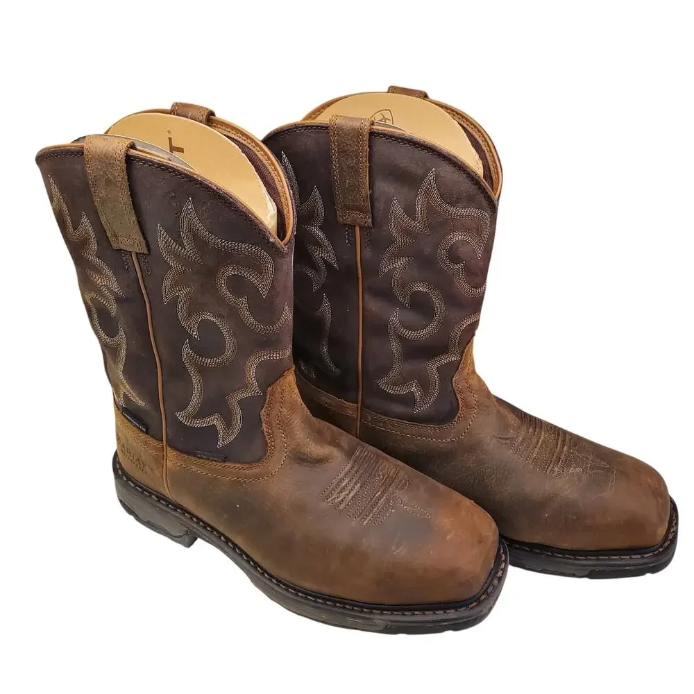 Ariat Mens Workhog Wide Square Toe Work Boots Waterproof Size 10.5 Wide